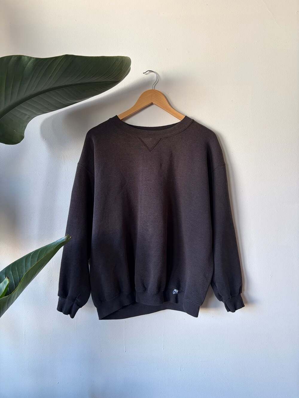 Vintage 90s Faded black distressed discus Athletic Crewneck blank sweatshirt